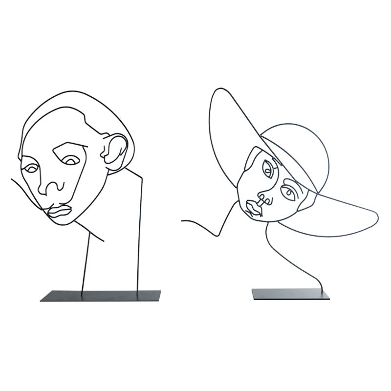 Artistic Wire Face Sculpture