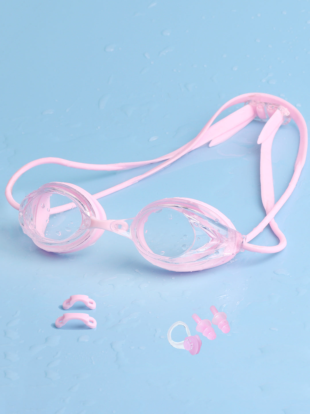 Swimming goggles with adjustable head strap and comfort nose piece Bowlift