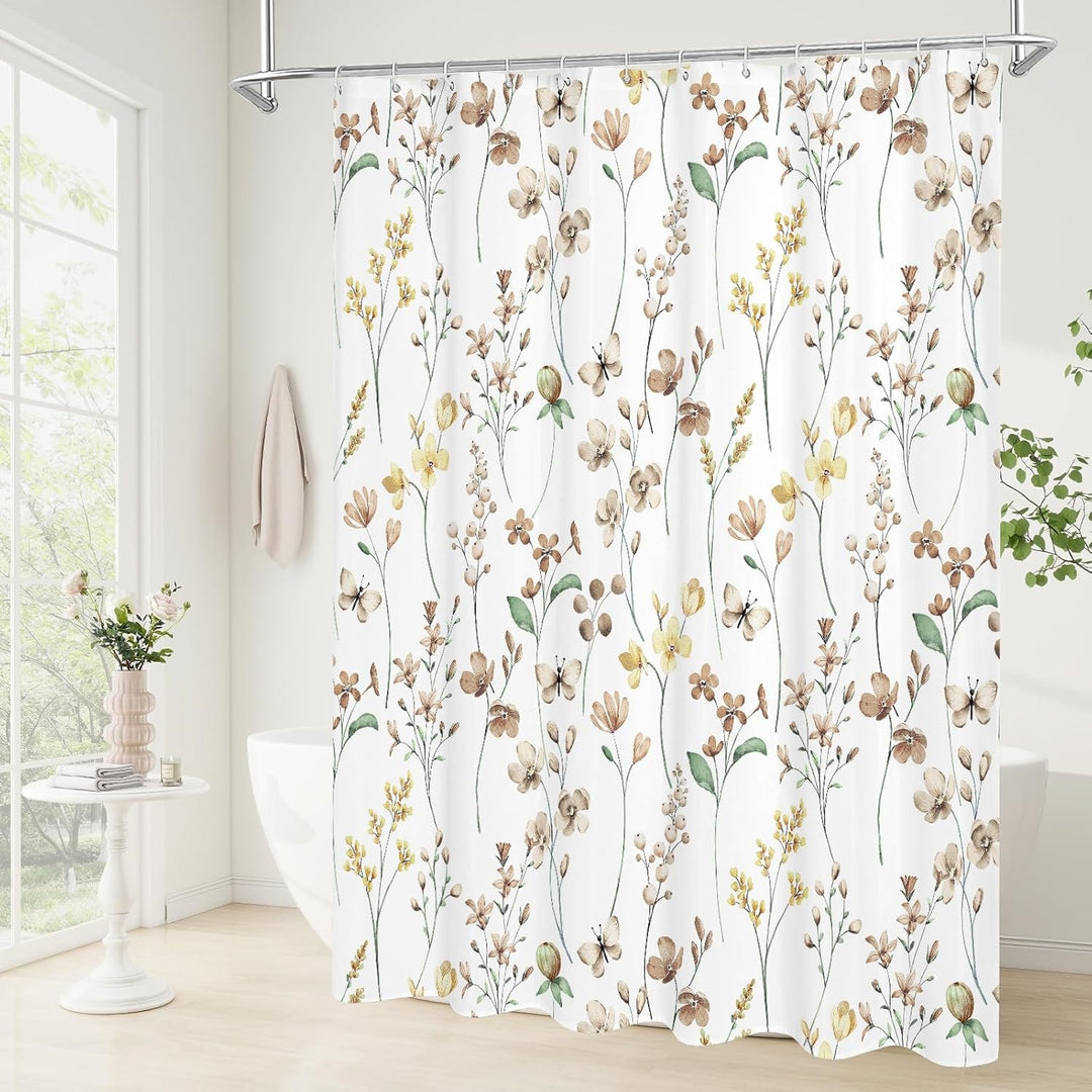 Floral Print Shower Curtain Bowlift