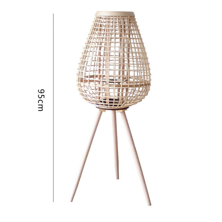 Decorative Rattan Lantern with Carry Handle Bowlift