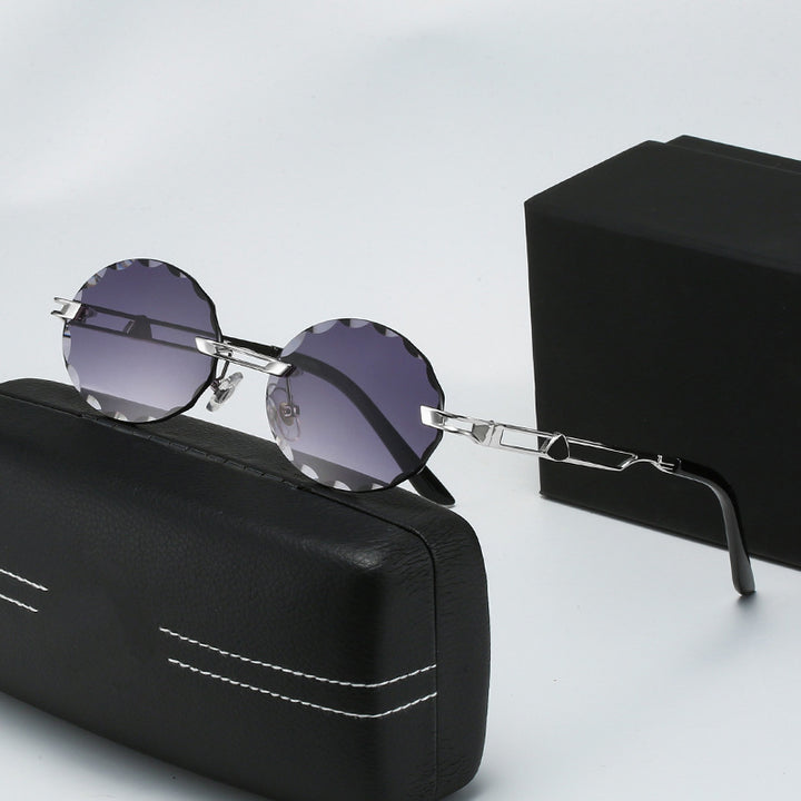 Ladies round sunglasses with unique wave design and high-quality metal frame Bowlift