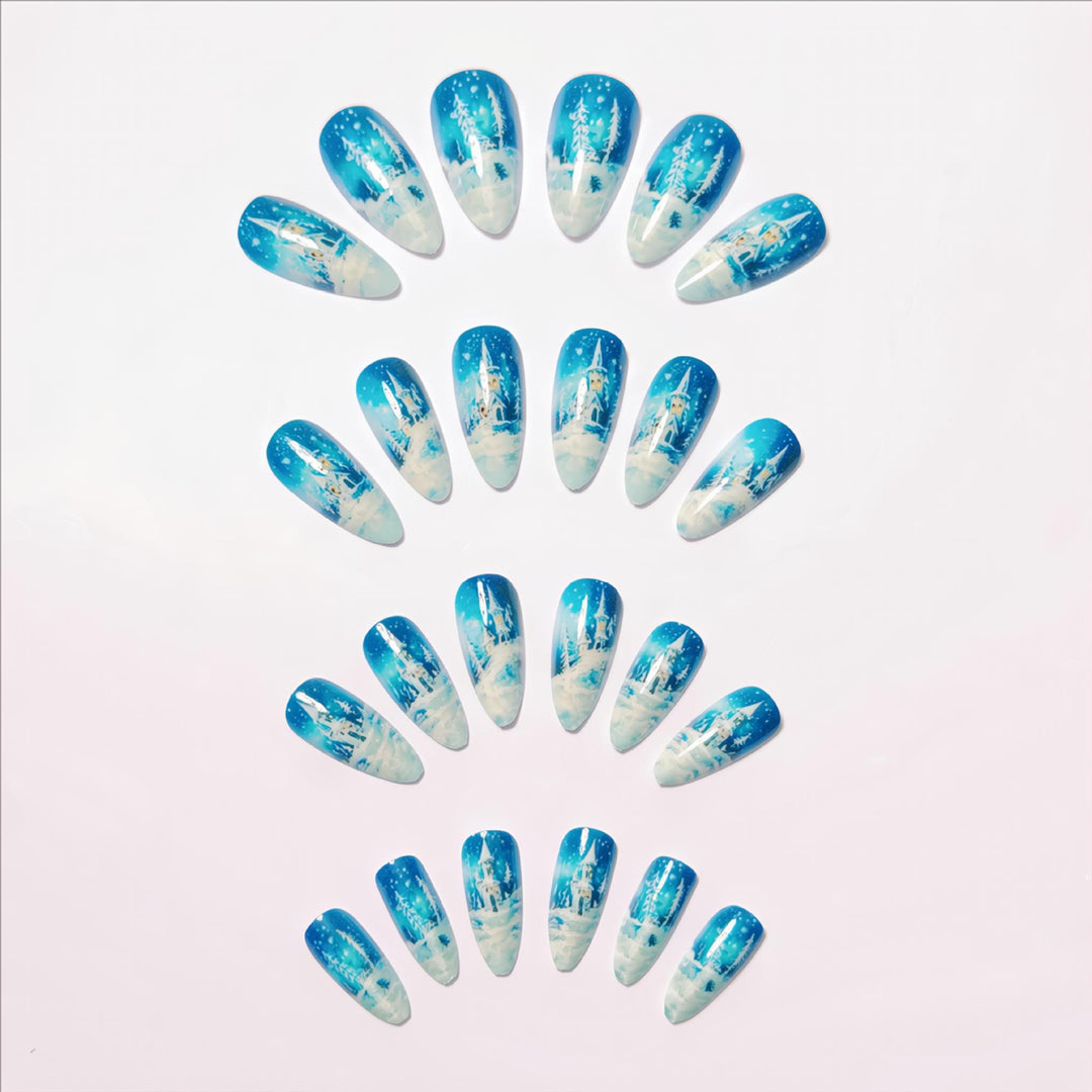 Winter-Themed Artistic Nail Art Bowlift