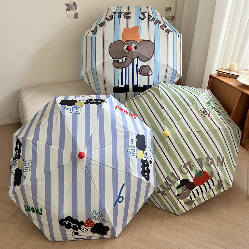 Ladies creative foldable umbrella with playful animal design Bowlift