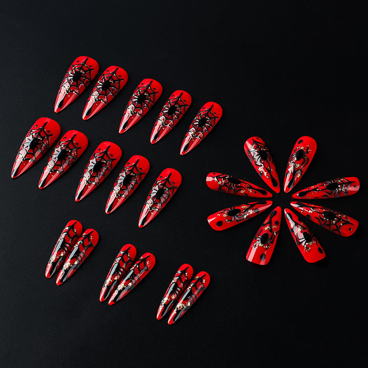 Halloween-Themed Poisonous Spider Press-On Nails Bowlift