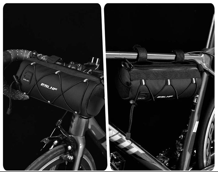 handlebar storage bag with elastic bungee organizer and water-resistant durable fabric Bowlift