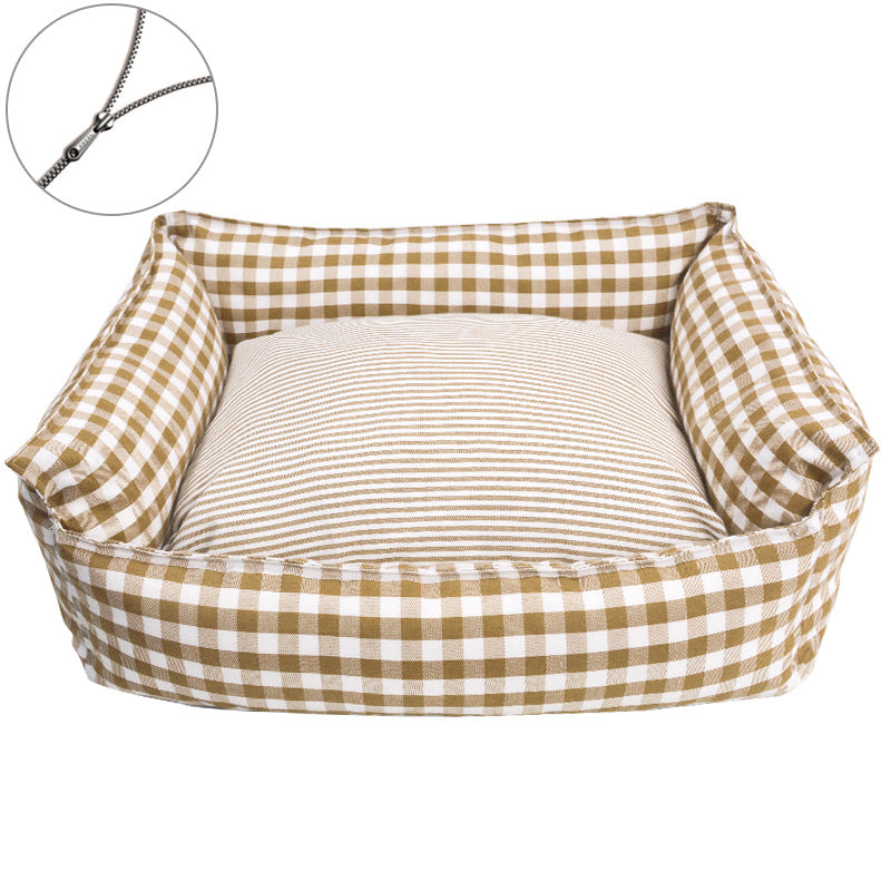 Stylish Checked Dog Bed
