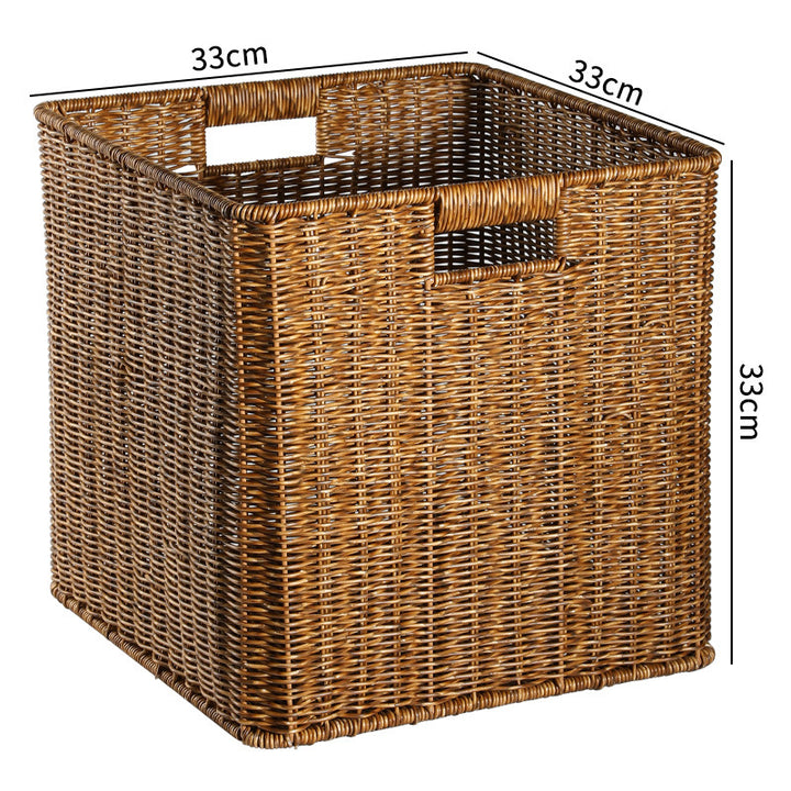 Handcrafted Rectangular Wicker Storage Bin Bowlift