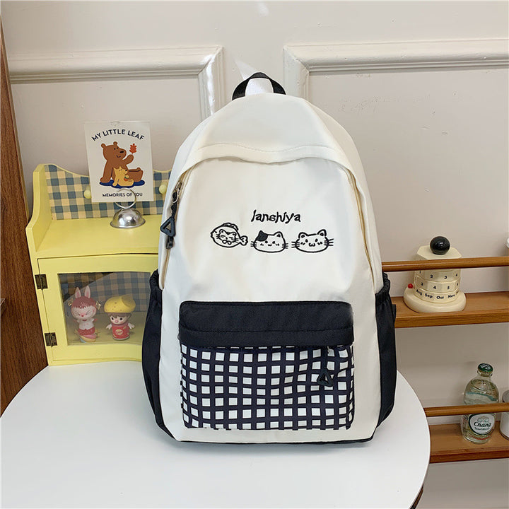 Cute Cat-Themed Casual Backpack