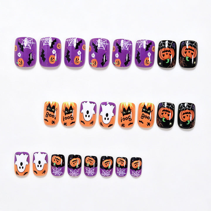 Halloween-Themed Decorative Press-On Nail Art Bowlift
