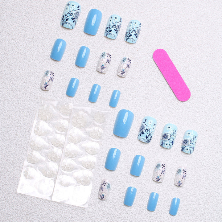 Botanical Floral Press-On Nail Art Bowlift