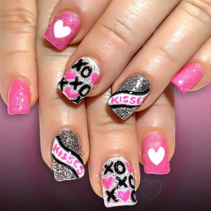 Artistic Valentine's Day Press-On Nails Bowlift