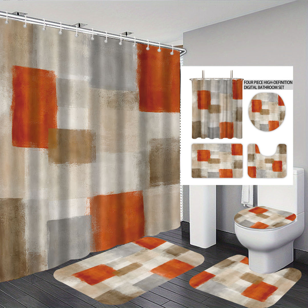 Abstract Design Four-Piece Digital Bathroom Set Bowlift