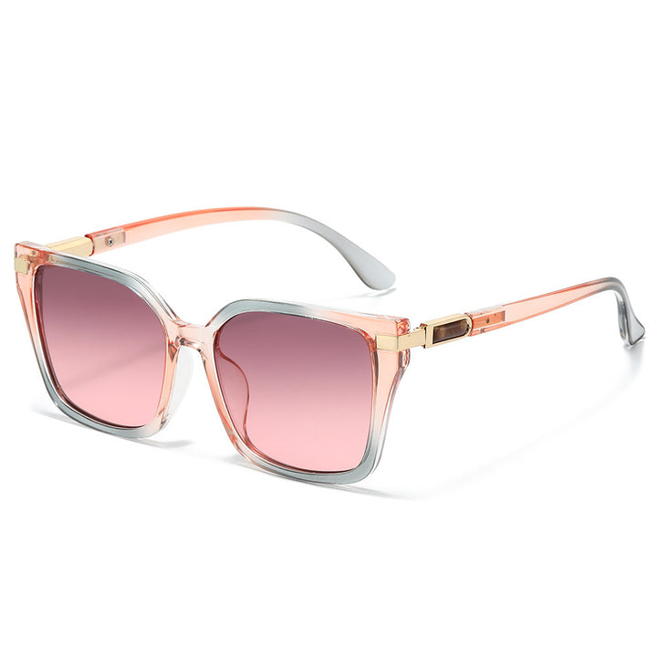 Oversized Square Frame Sunglasses with Gold Accents Bowlift
