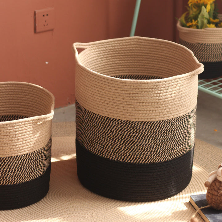 Modern storage basket with gray knit pattern Bowlift