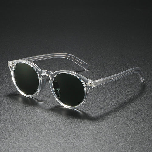 Ladies Round Sunglasses with Transparent Frame and Reflective Lenses Bowlift