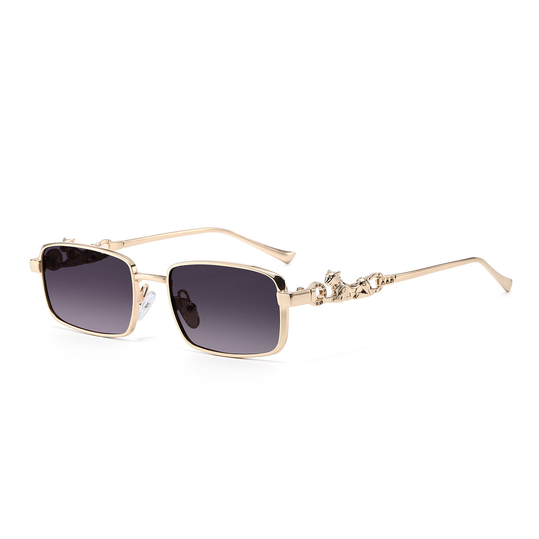 Fashion-Forward Oversized Square Sunglasses with Decorative Metallic Accents Bowlift