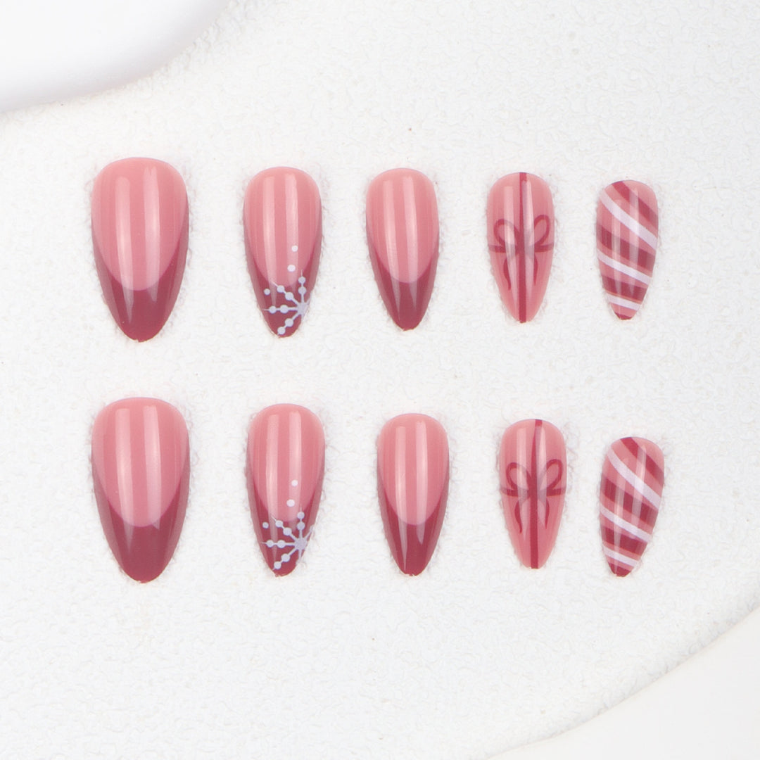 Festive Themed Stiletto Nail Art Extensions Bowlift