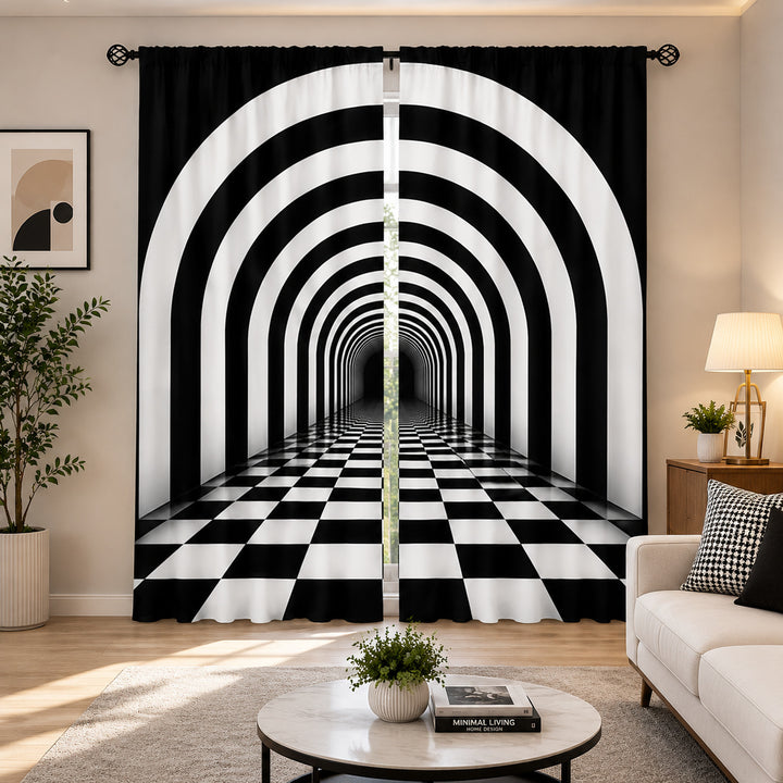 Abstract Patterned Window Curtains
