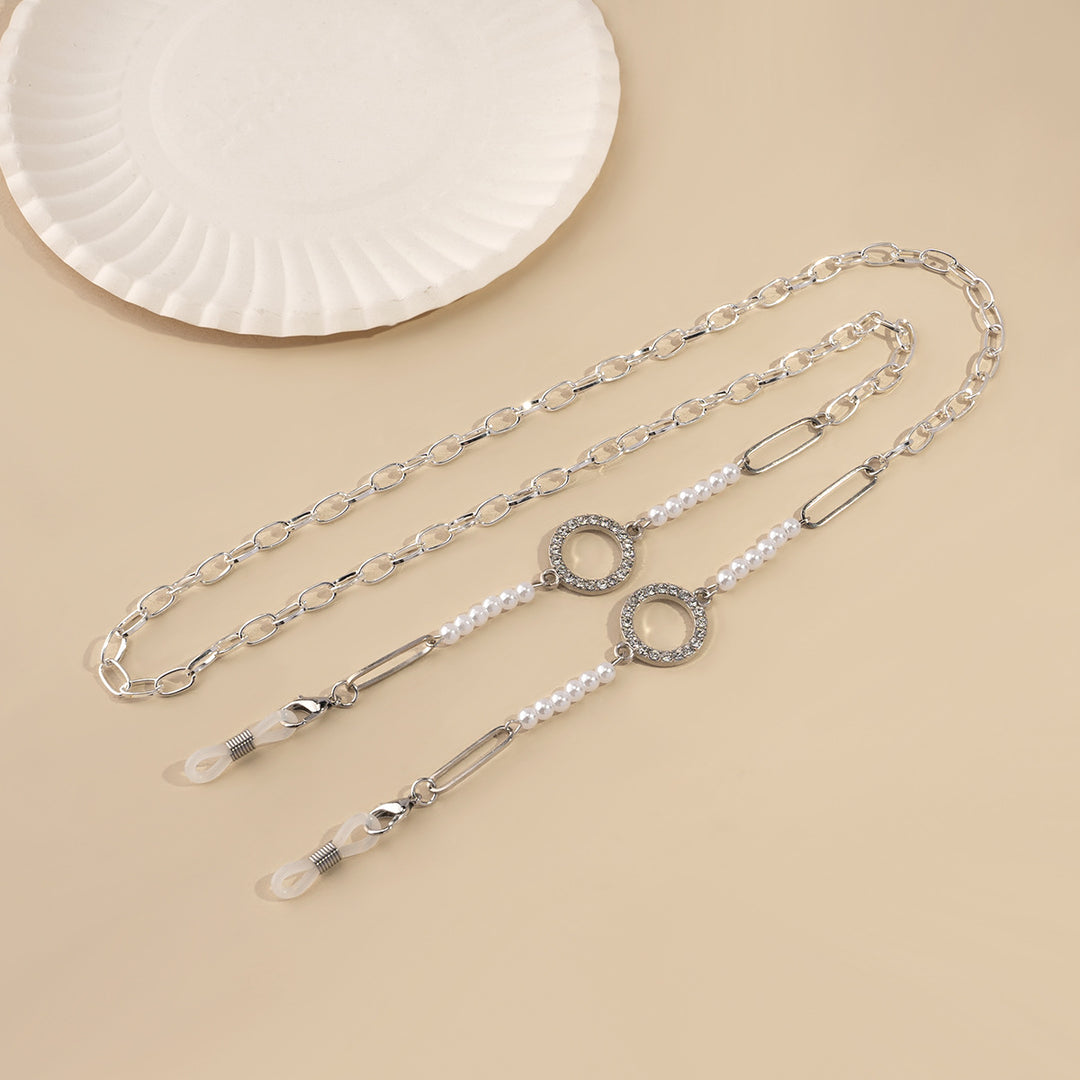 Glamorous Pearl-Embellished Eyewear Chain Bowlift