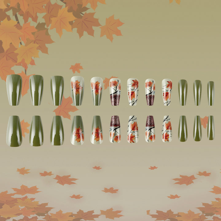 Autumn Leaf-Themed Press-On Nail Art Bowlift