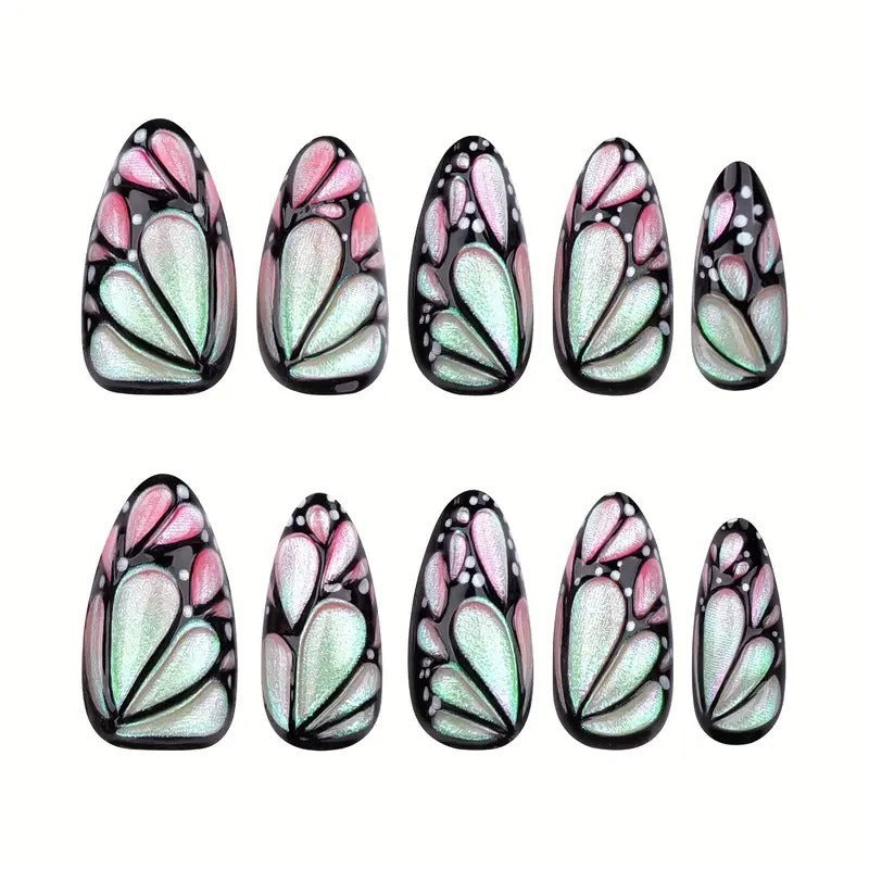 Artistic Butterfly-Inspired Nail Art Extensions Bowlift