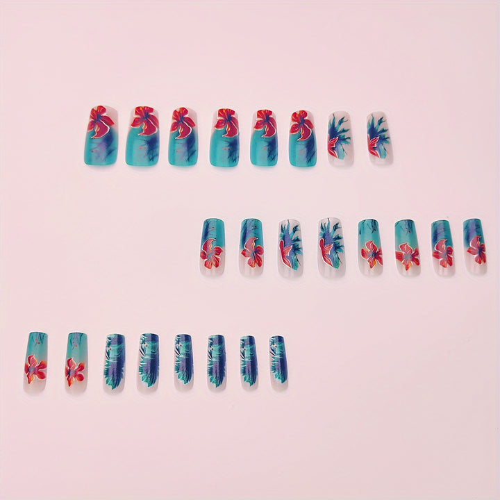 Floral Design Gel Nail Art Bowlift