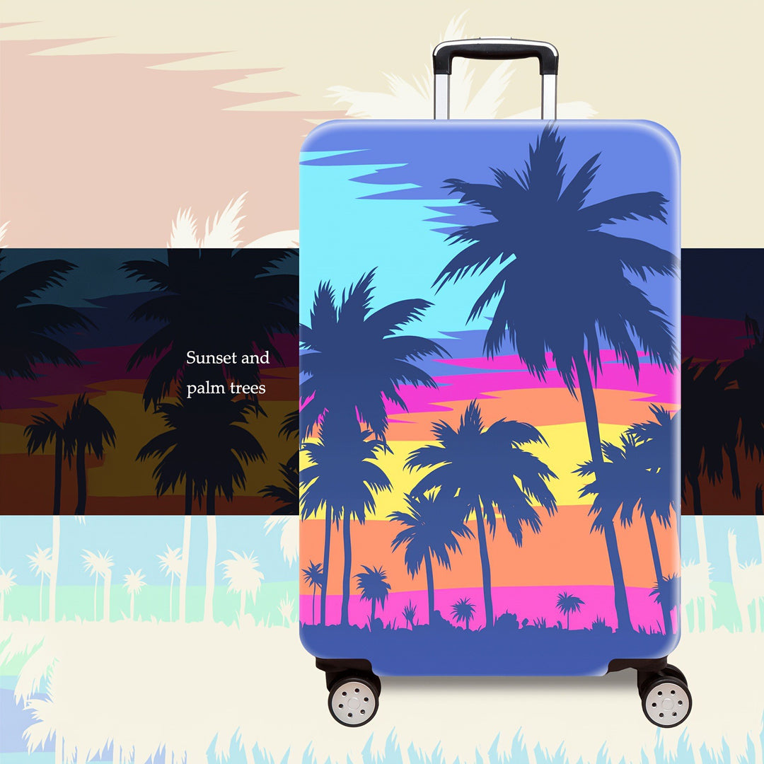 Women's Hard Shell Suitcase with Tropical Vacation Design Bowlift