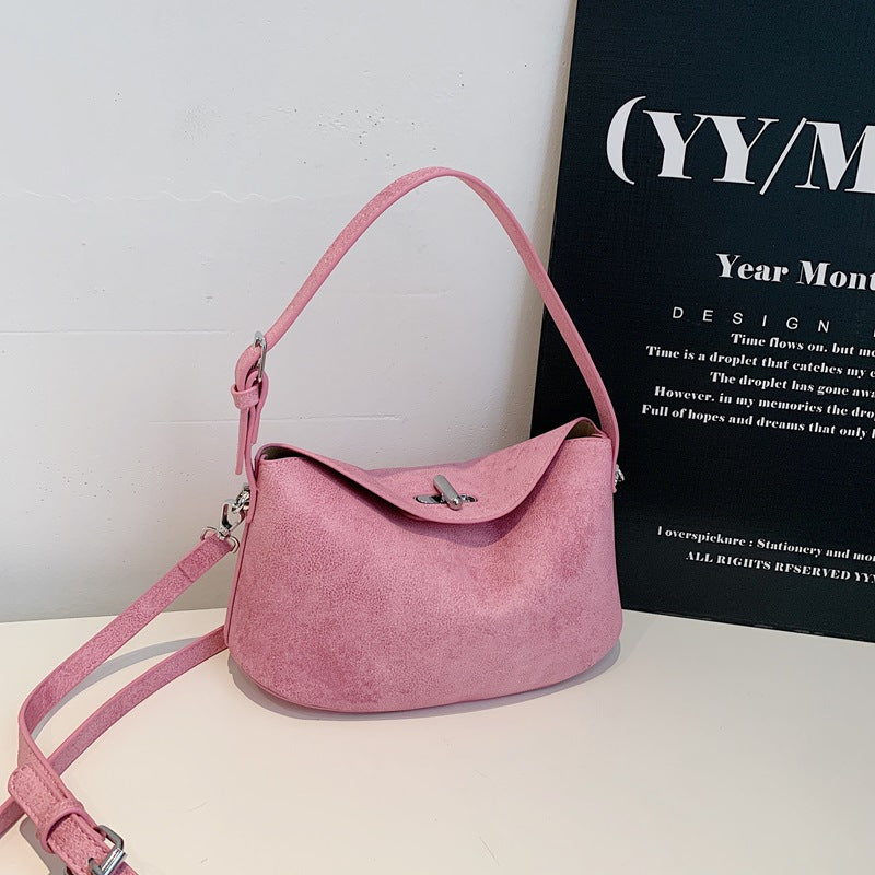 Elegant Soft-Suede Shoulder Bag Bowlift