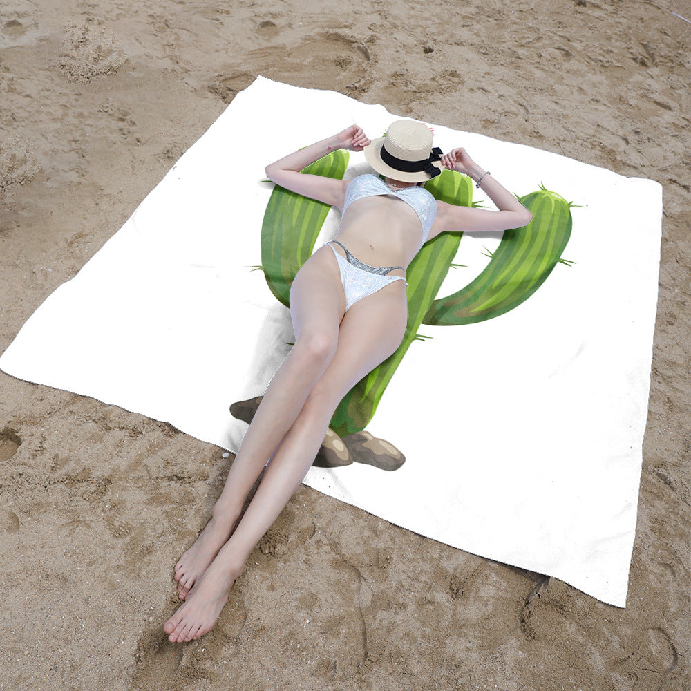 Beach blanket with floral cactus pattern Bowlift