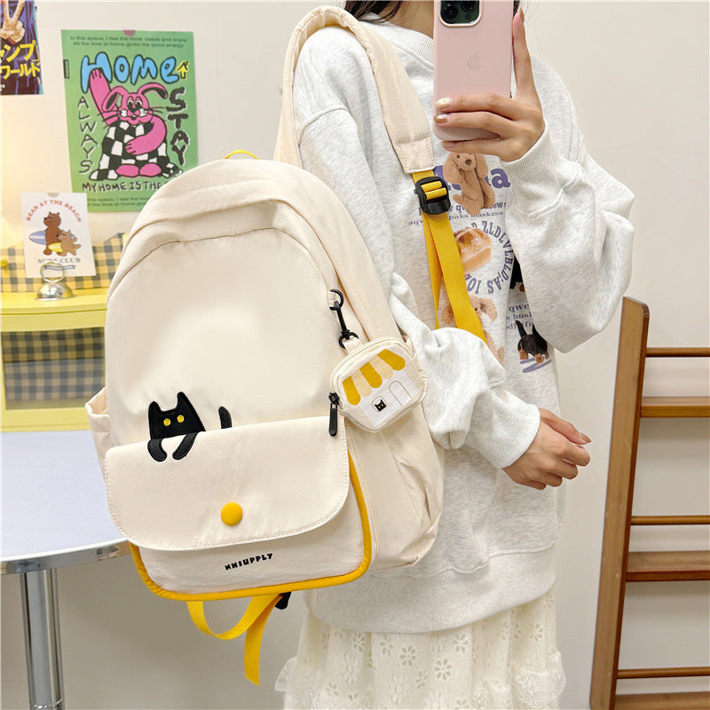 Playful backpack with cat design and versatile compartments Bowlift