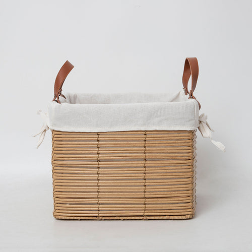 Multifunctional storage basket with linen cover
