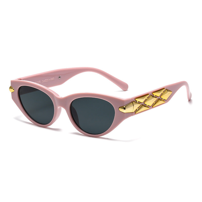 Women's Cat-Eye Sunglasses with Luxurious Accents and Unique Design Bowlift