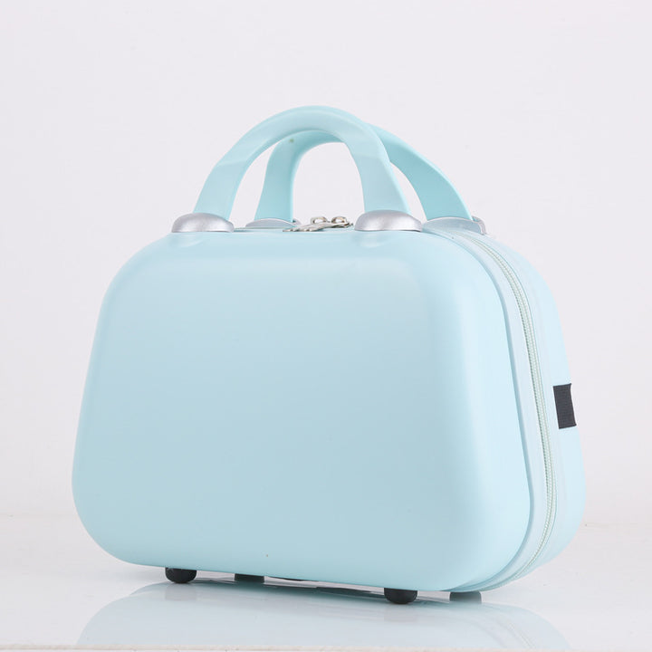 compact hard-shell travel cosmetic vanity case with dual top handles and secure zipper closure Bowlift