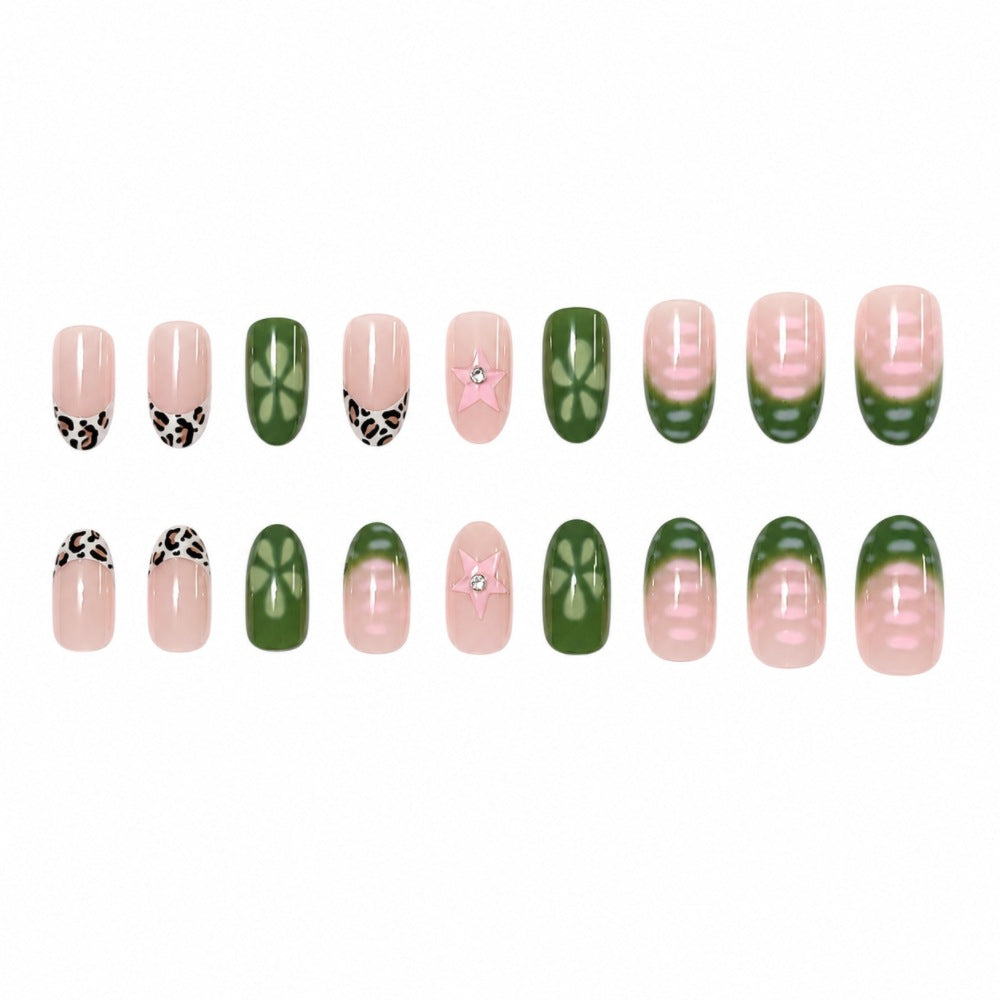Artistic Almond-Shaped Press-On Nail Design Bowlift