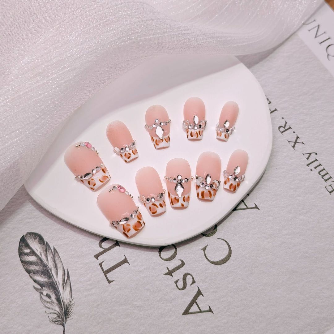 Elegant French Tip Press-On Nails Bowlift