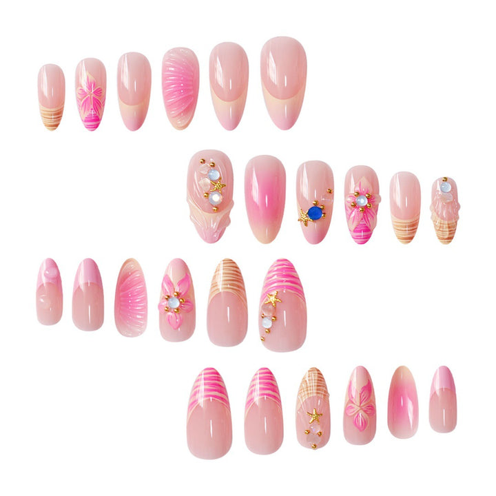 3D Floral Accented Press-On Nail Art Bowlift