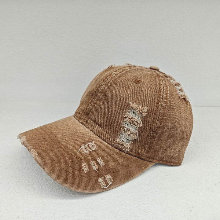 Women's Distressed Casual Denim Baseball Cap Bowlift
