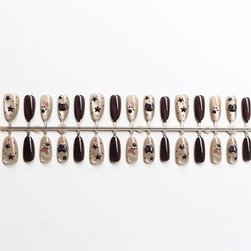 Thematic Artistic Press-On Nail Design Bowlift
