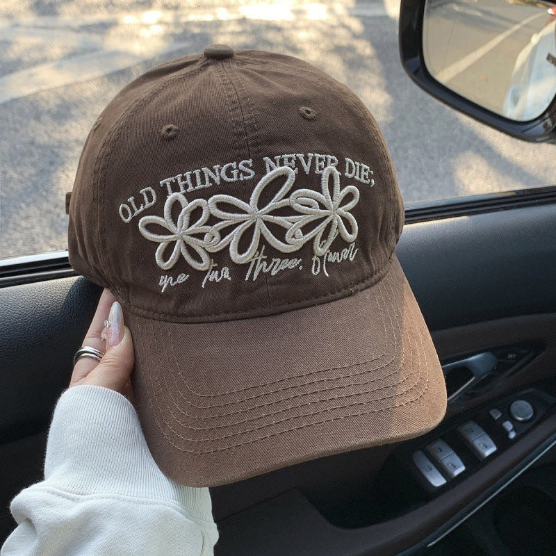 Women's Embroidered Denim Cap Bowlift