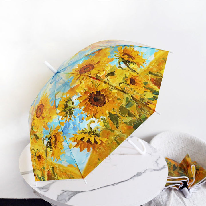 Women's collapsible umbrella with playful sunflower design Bowlift