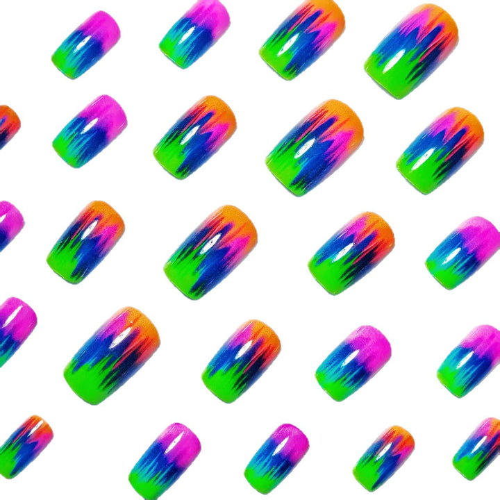 Neon Gradient Nail Art Design Bowlift