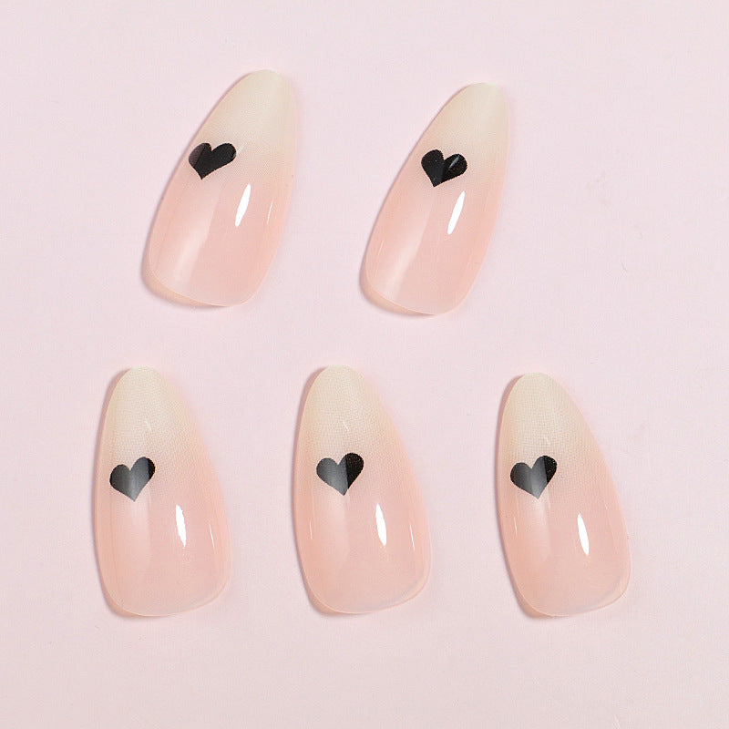 Heart-Accent Artistic Press-On Nails Bowlift