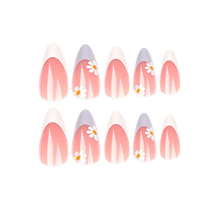 Elegant artificial nail design with delicate flower and ombre effects Bowlift
