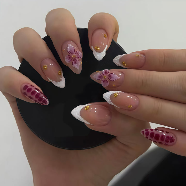 Floral Accent Nail Art Extensions Bowlift