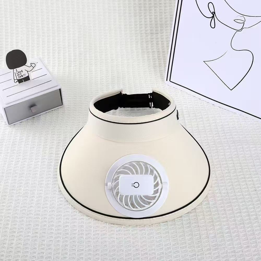 visor with detachable USB fan, adjustable headband and breathable UV protection Bowlift