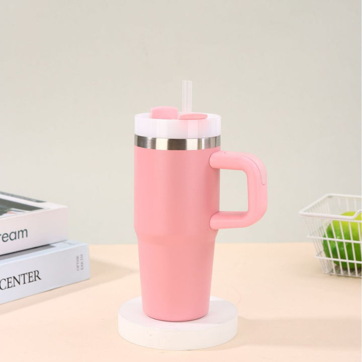 Unisex noble insulated cup with practical straw Bowlift