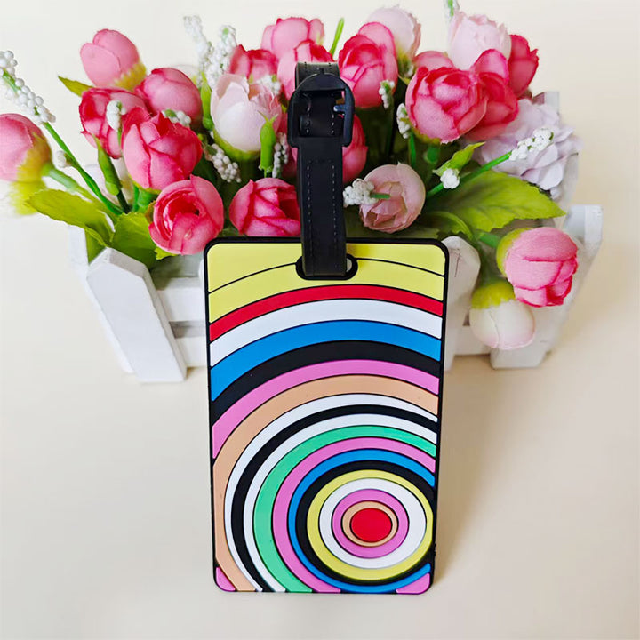 Unisex Vibrant Geometric Pattern Luggage Tag Bowlift