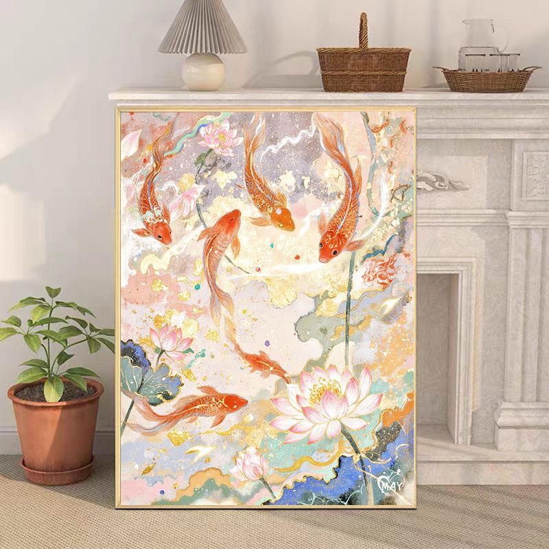 Artistic Koi Fish Canvas Wall Artwork Bowlift