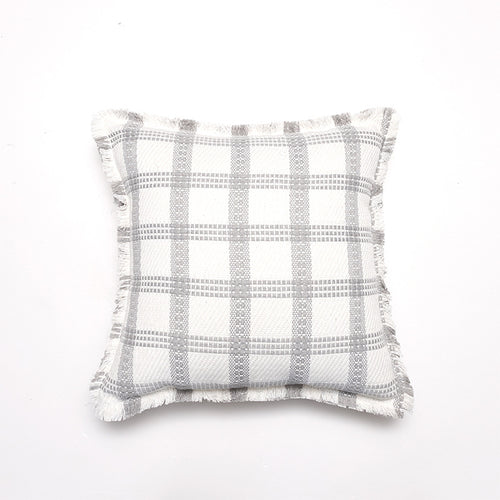 Soft Textured Plaid Decorative Throw Pillow