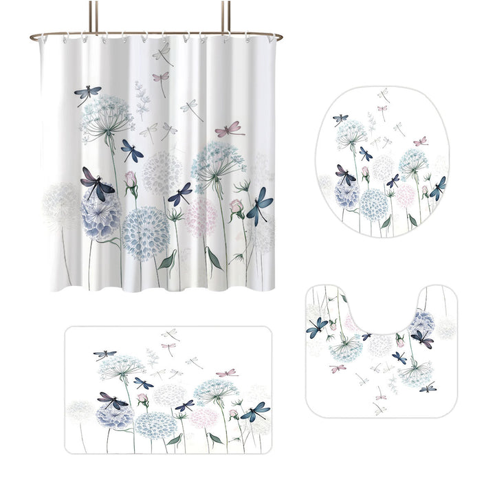 Artistic Dragonfly-Themed Four-Piece Digital Bathroom Set Bowlift